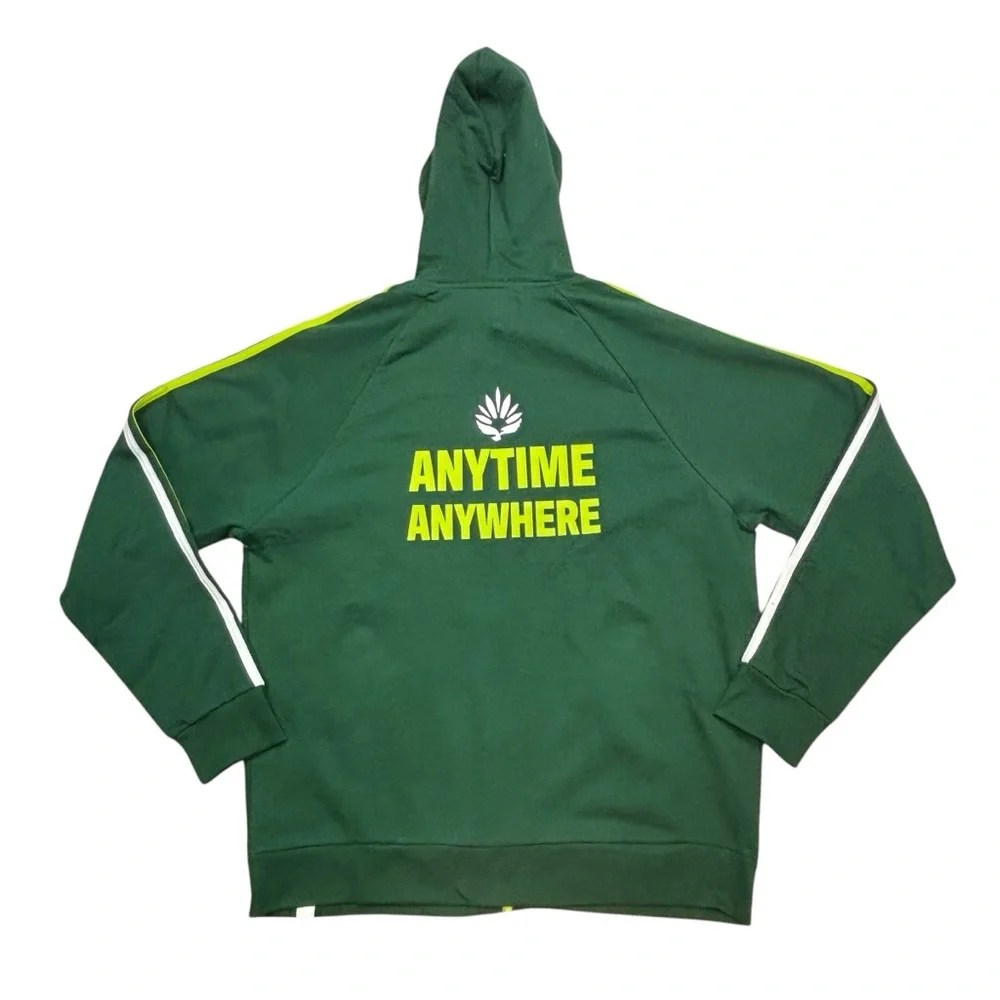 Men’s Rise Dispensary Fill Zip Green Hoodie Anytime Anywhere Logo Size XL_5